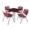 Kee Kee Square Table & Chair Set, Wood, Metal, Plastic Top, Mahogany TB3030MHBPCM47BY - alternate 1